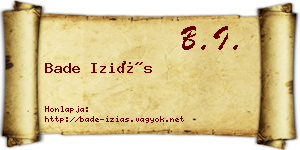 Bade Iziás névjegykártya
